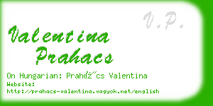 valentina prahacs business card